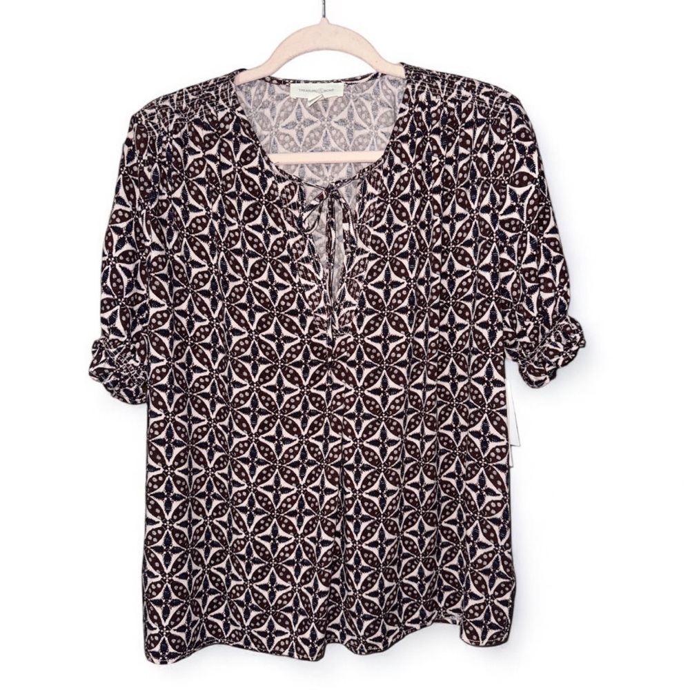 Treasure‎ & Bond Womens Peasant Top
Blouse Short Sleeves Size XS